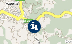 Callejero de Azpeitia que indica la ubicación del Grupo Iriarte